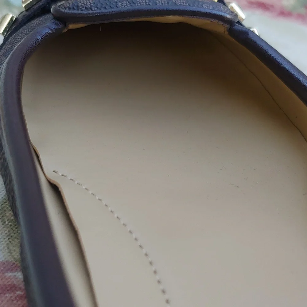 Michael Kors Fulton Studded Mocassin Flats in Brown with MK Logo Women's 7.5 - Picture 14 of 17